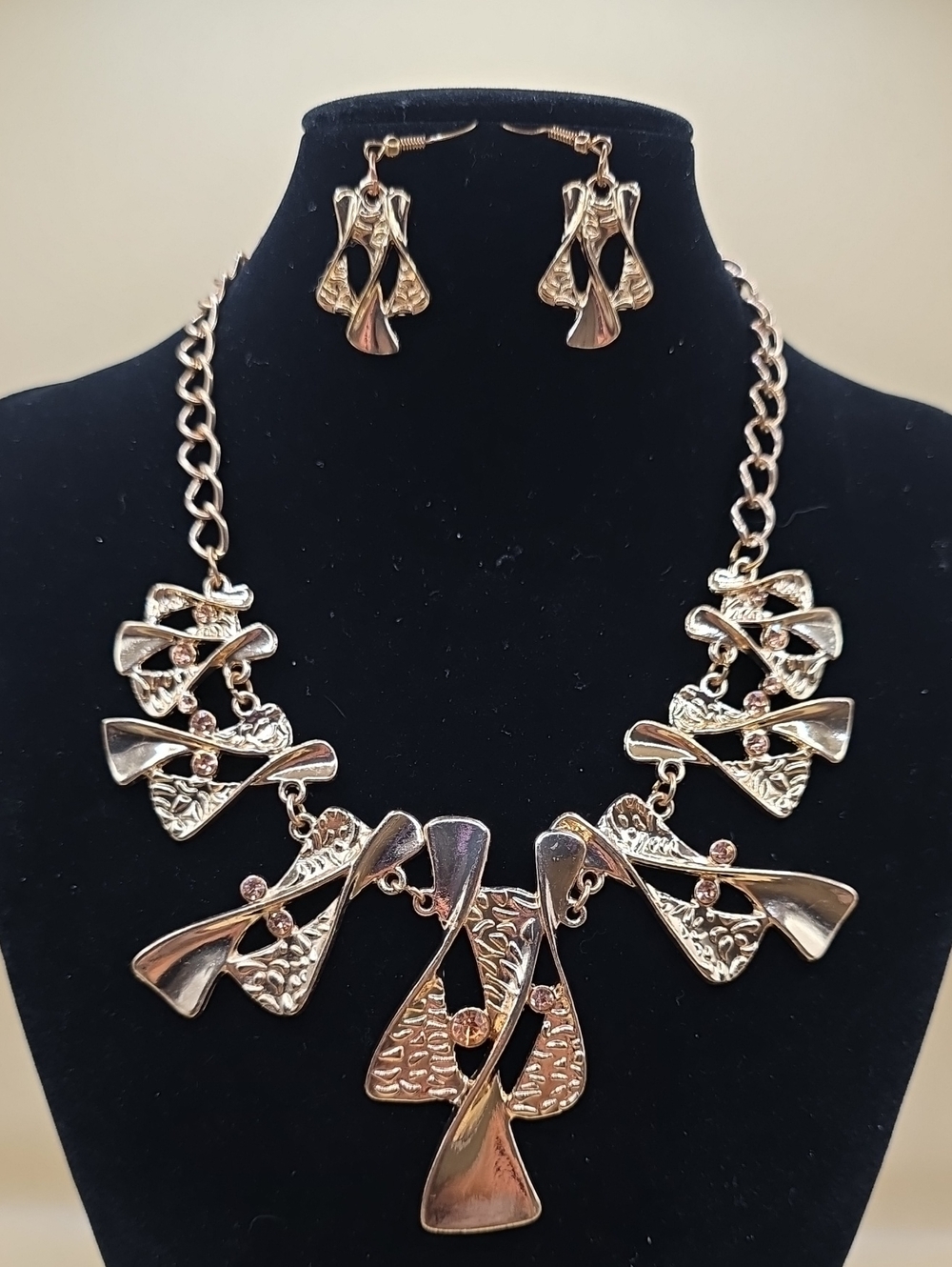 Gold-Tone Statement Necklace & Earring Set